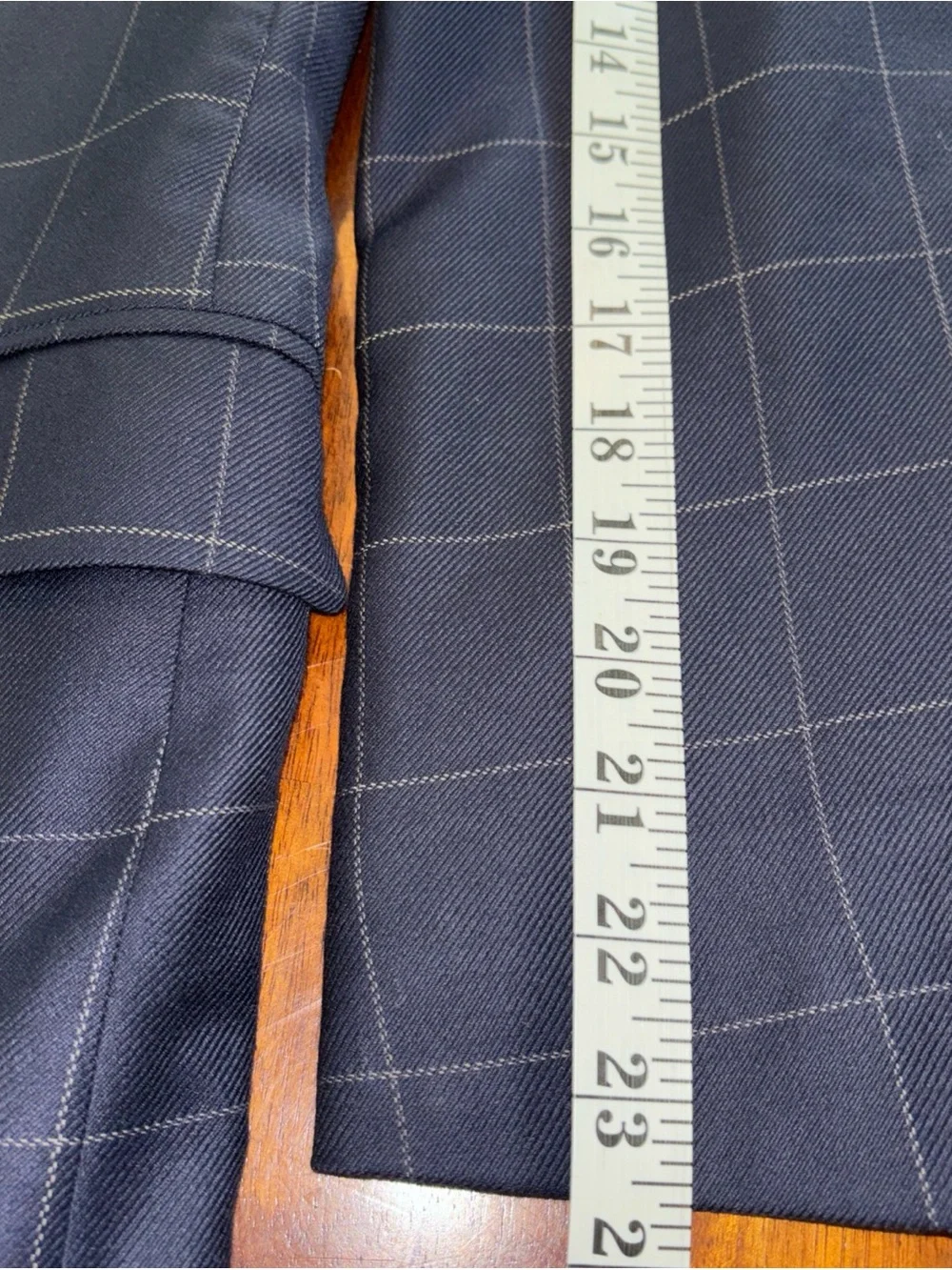 Paul Fredrick Navy Windowpane Sport Coat/Blazer  💯 Wool Sz 42R